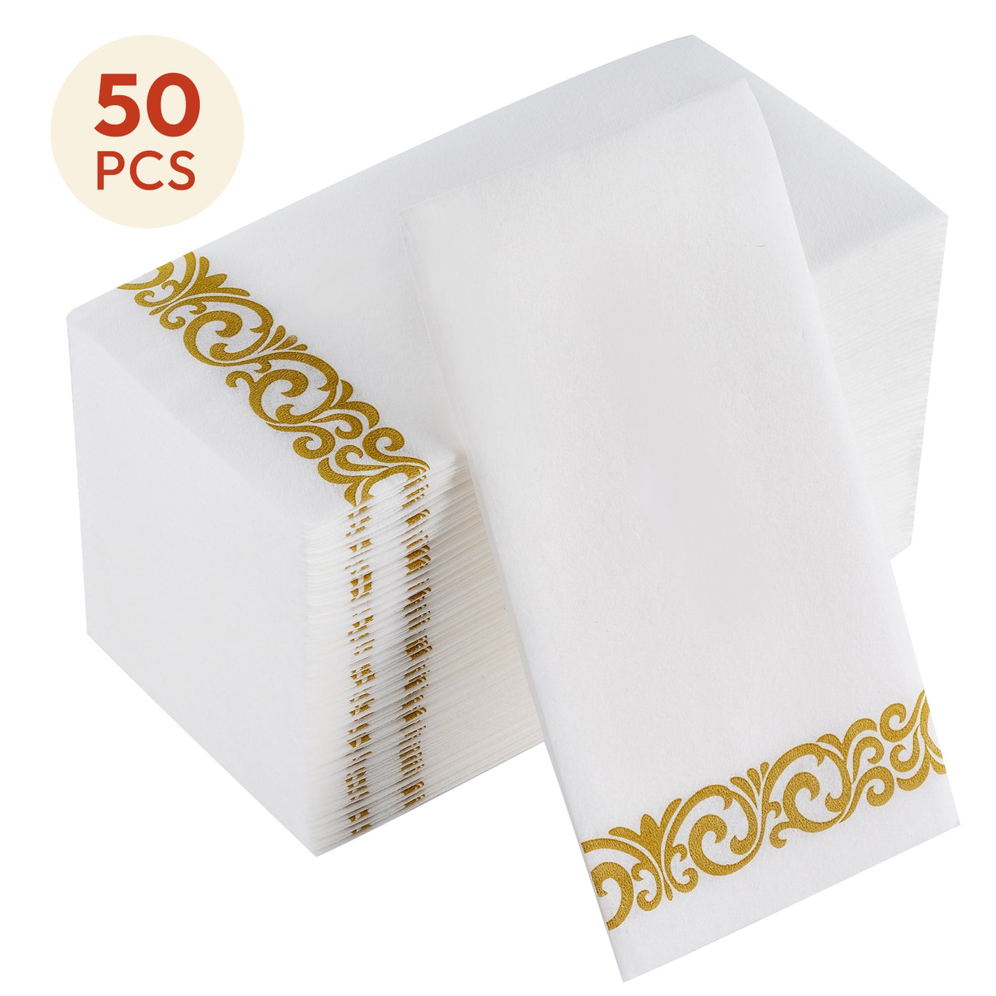 Katbite 50 Pack Gold Paper Napkins, Everyday Decorative Hand Towels Disposable- 8.5x 4-Inches Folded 4.9 stars out of 15 reviews (4.9)| 15 ratings