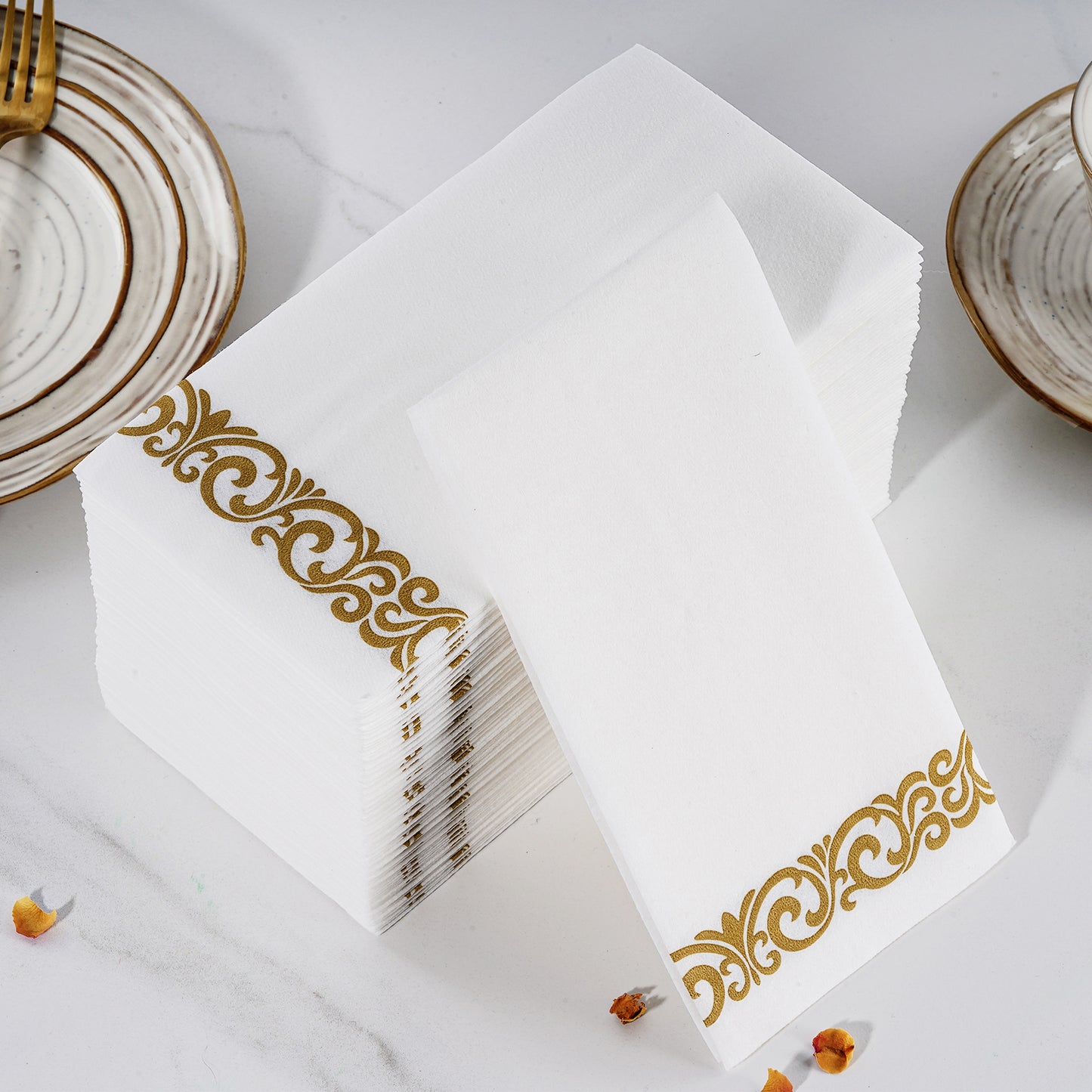 Katbite 50 Pack Gold Paper Napkins, Everyday Decorative Hand Towels Disposable- 8.5x 4-Inches Folded 4.9 stars out of 15 reviews (4.9)| 15 ratings