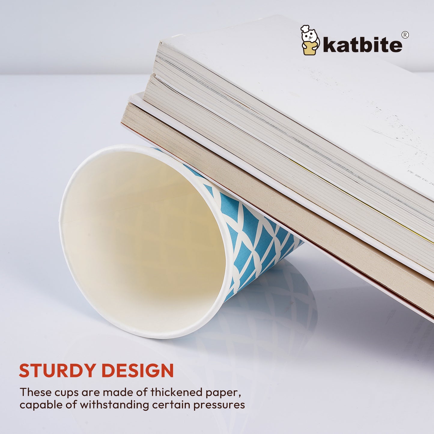 Katbite Disposable Paper Cups Eco-Friendly Biodegradable- Large 12 oz, 28 Count