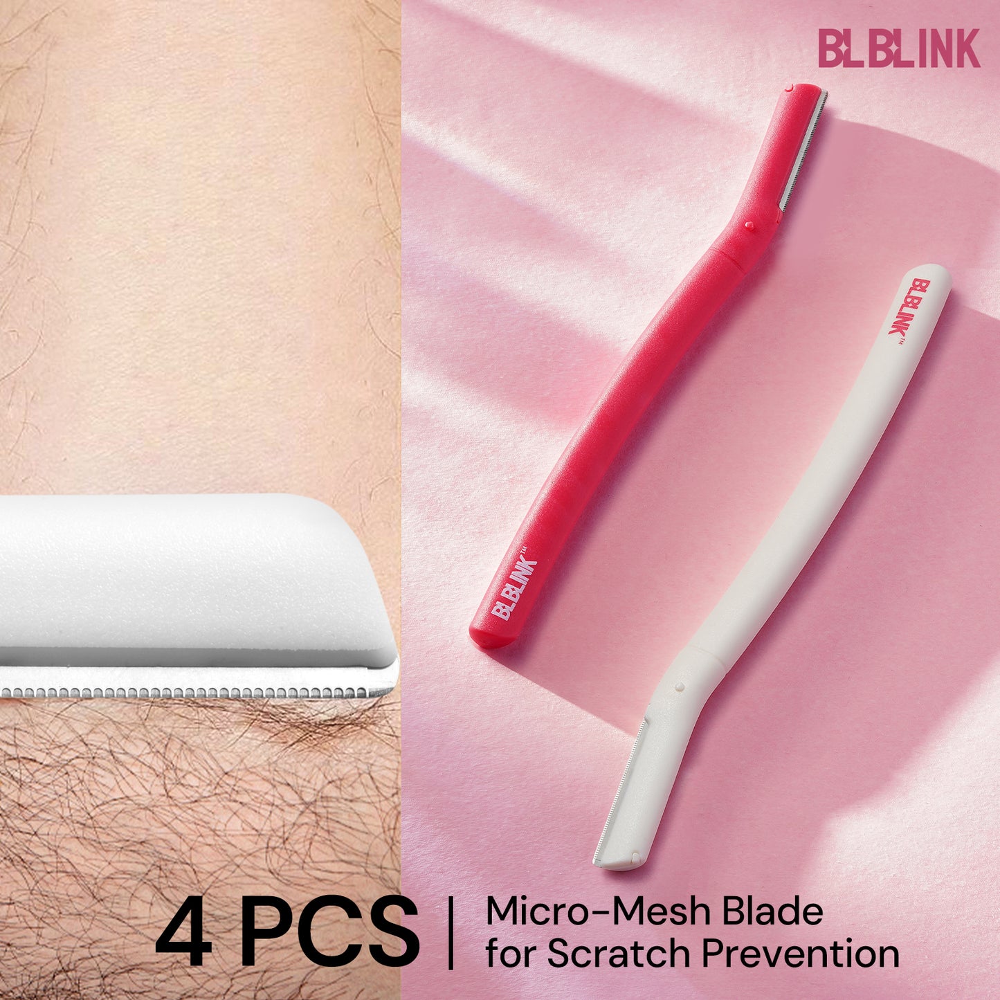 BLBLINK Women Eyebrow Trimmer, 2-Pack Reusable Razor, 15cm Blade Length, Facial Hair Remover