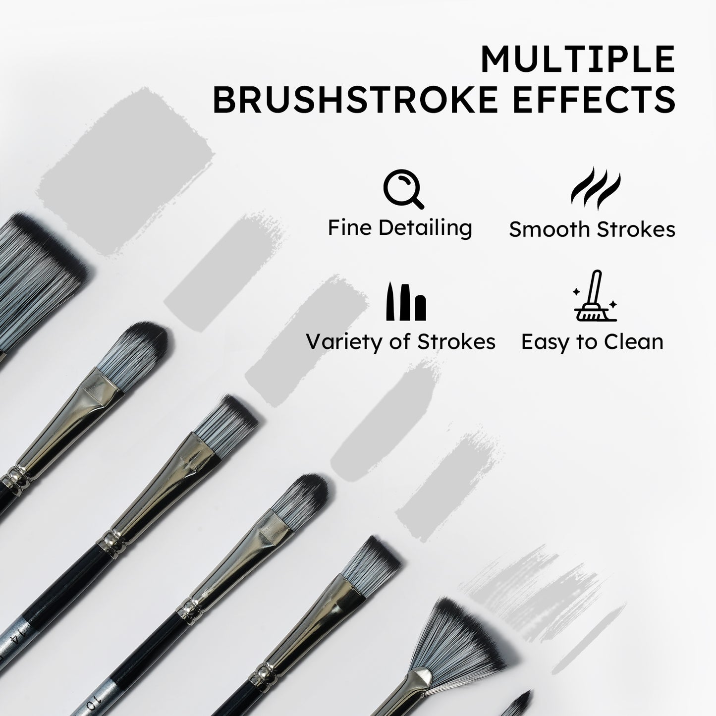 Fantastory Acrylic Paint Brush Set, 24 Pcs Variety Soft Nylon Art Brushes with Canvas Case