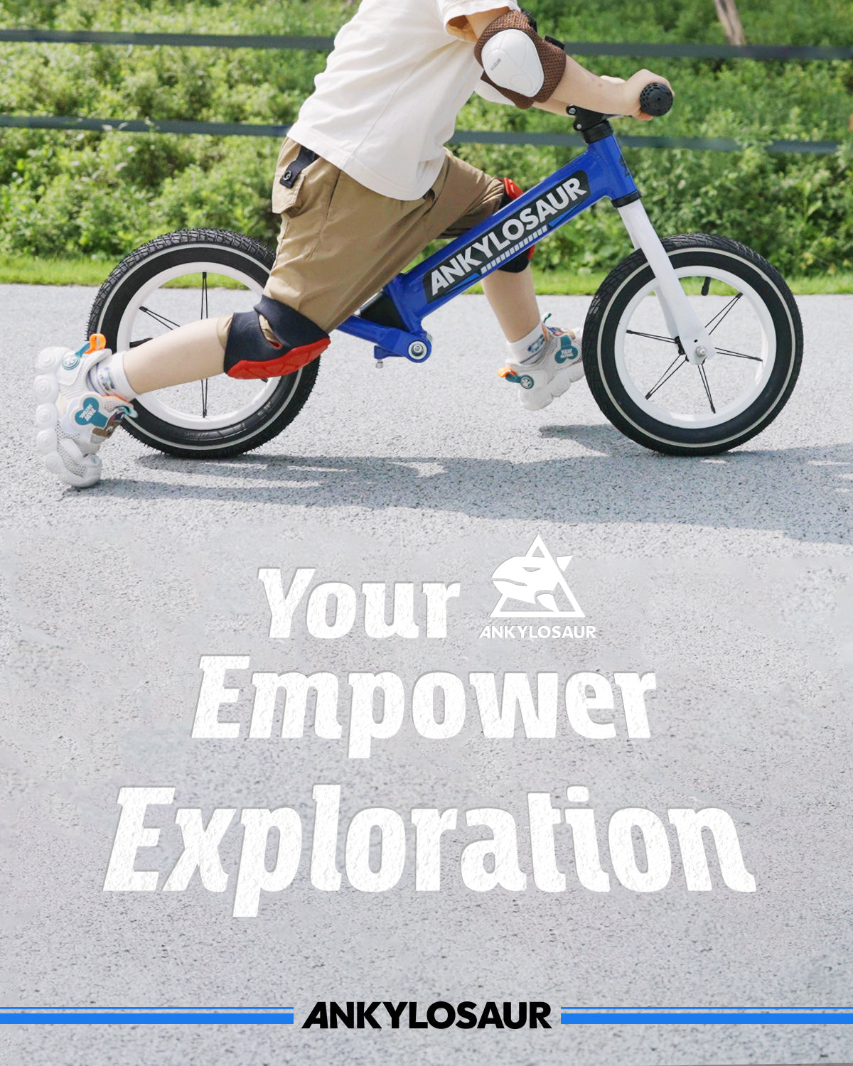 ANKYLOSAUR Lightweight 12" Aluminum Balance Bike for 2-5 Yr Olds, Unisex No-Pedal Trainer, Blue