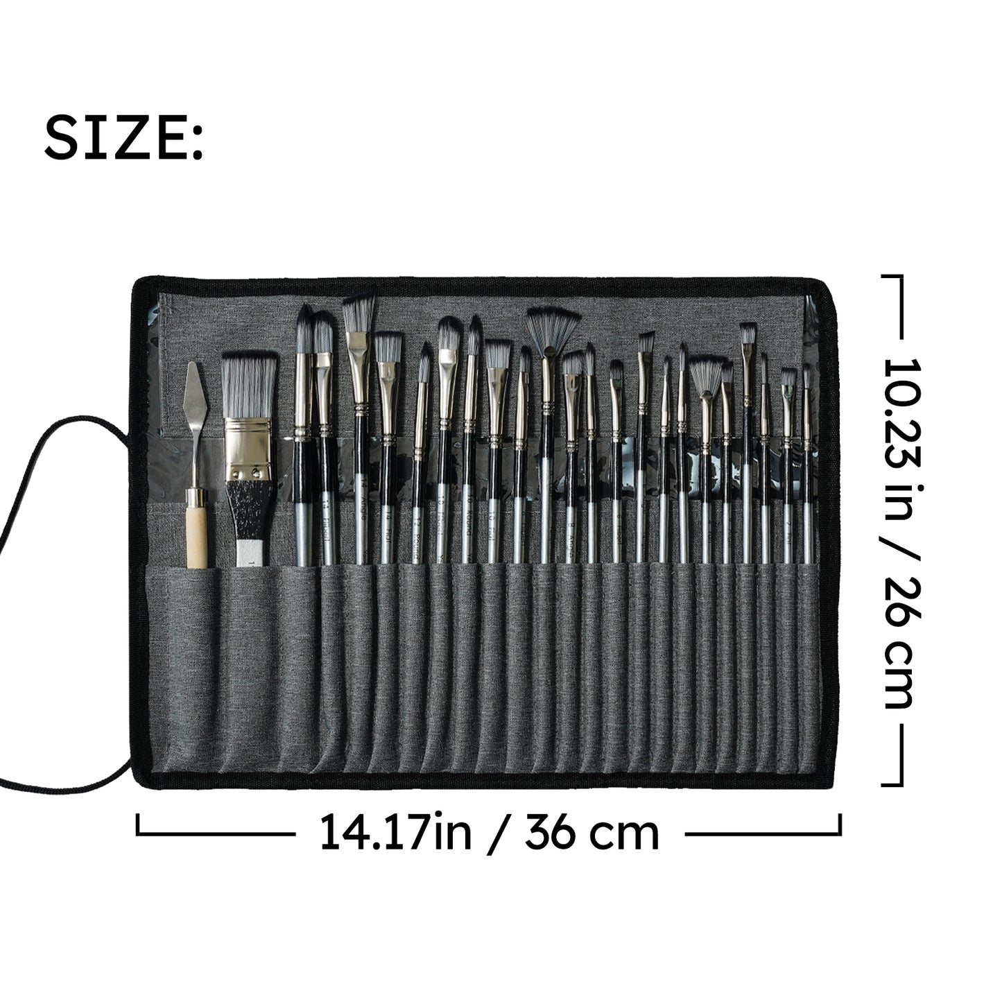Fantastory Acrylic Paint Brush Set, 24 Pcs Variety Soft Nylon Art Brushes with Canvas Case