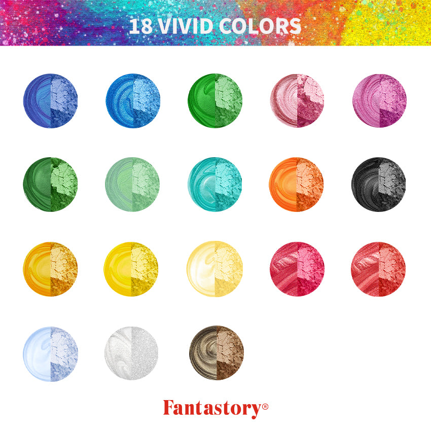 Premium Mica Powder Pearlescent Color Pigment, 18 Colors Art Set for Epoxy Resin, 0.35oz/10g