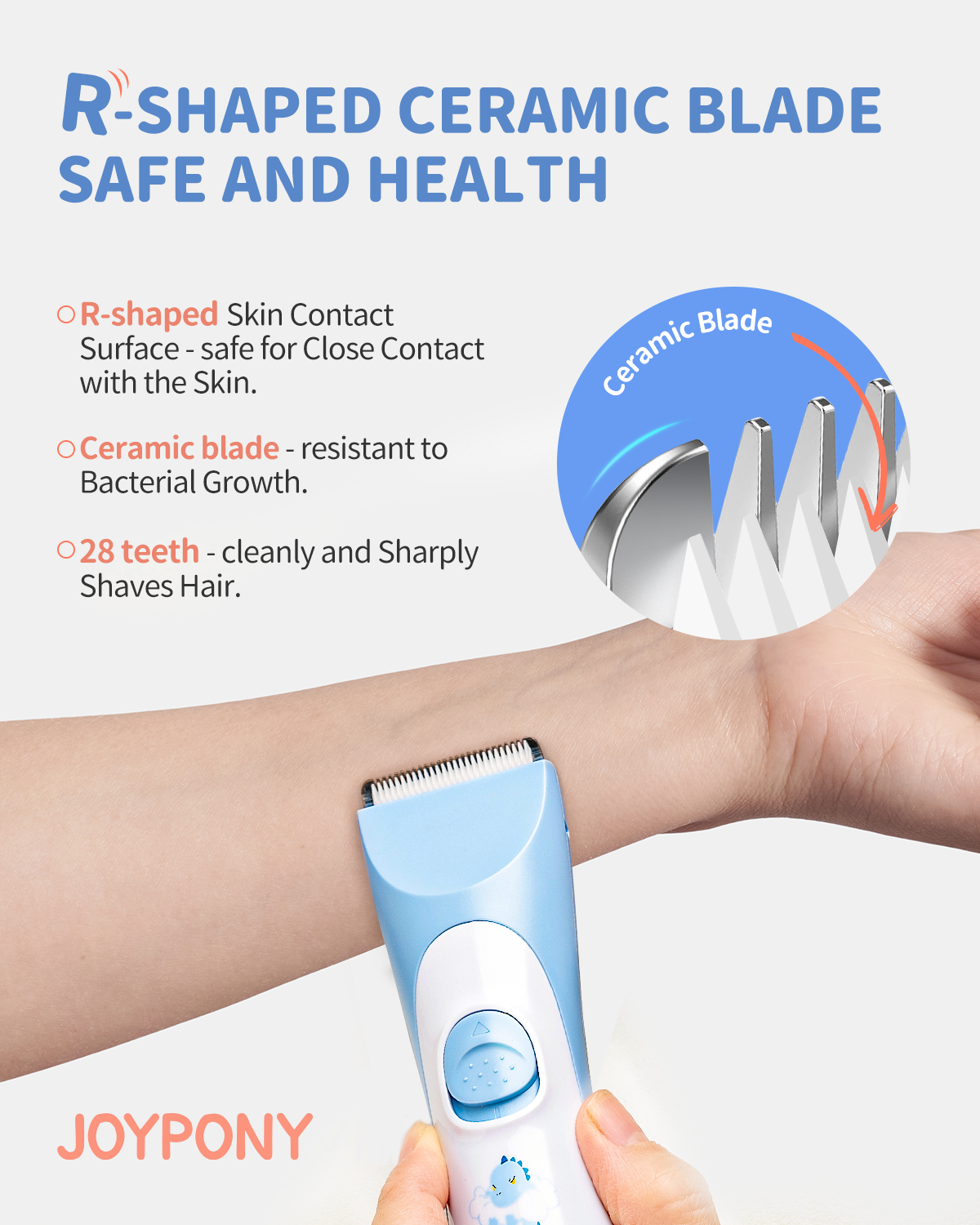 Joypony Baby Hair Clippers – Quiet, Waterproof, Rechargeable Hair Trimmer for Kids, Cordless Infant & Toddler Hair Cutting Kit