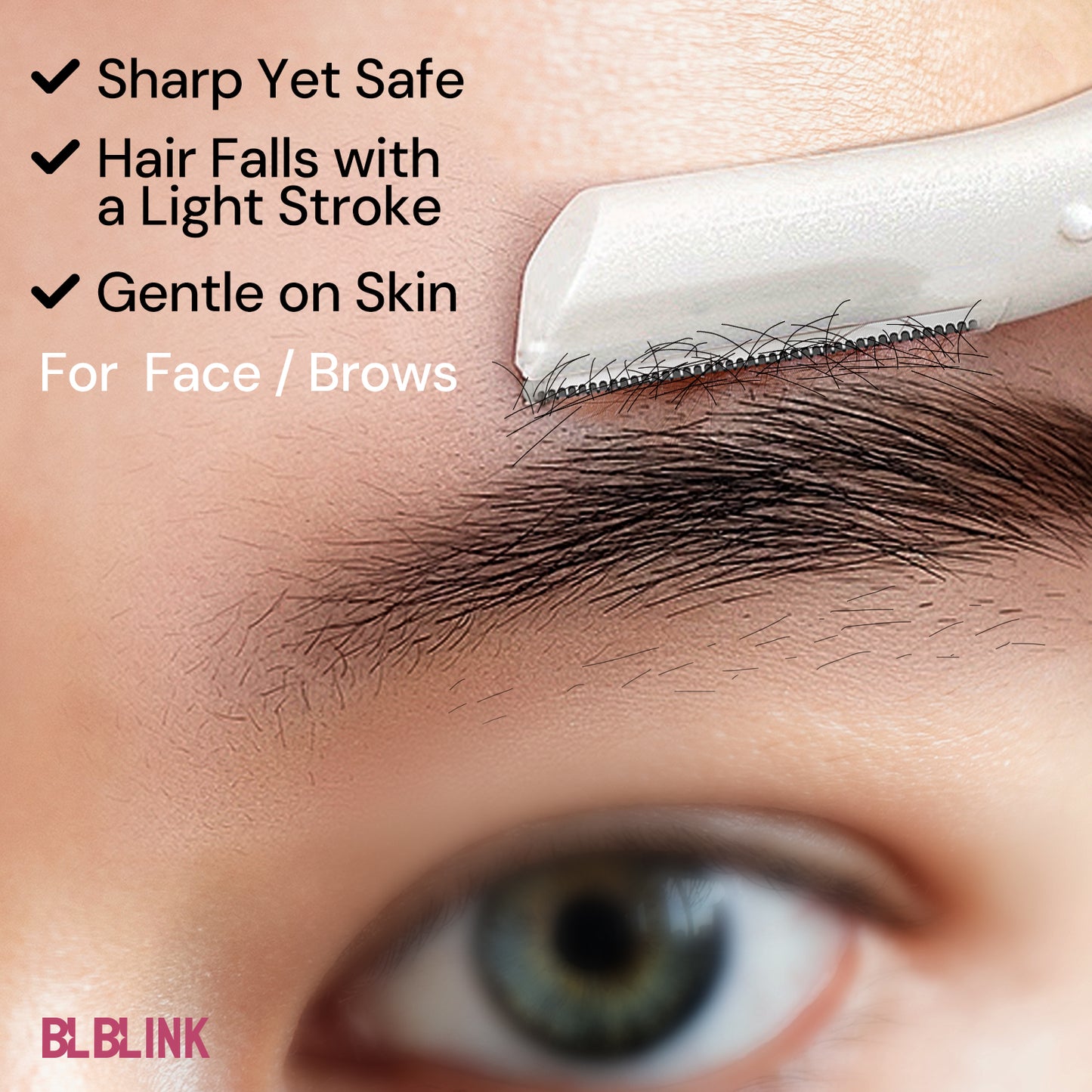 BLBLINK Women Eyebrow Trimmer, 2-Pack Reusable Razor, 15cm Blade Length, Facial Hair Remover