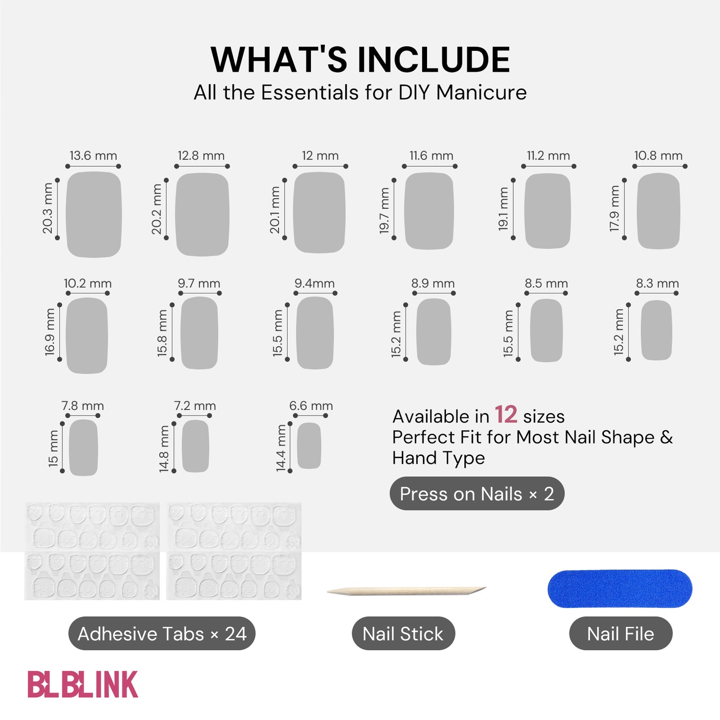 BLBLINK Cat Eye Press-On Nails, 30PCS Square Shape with Bubble Bead Silver Edge Design