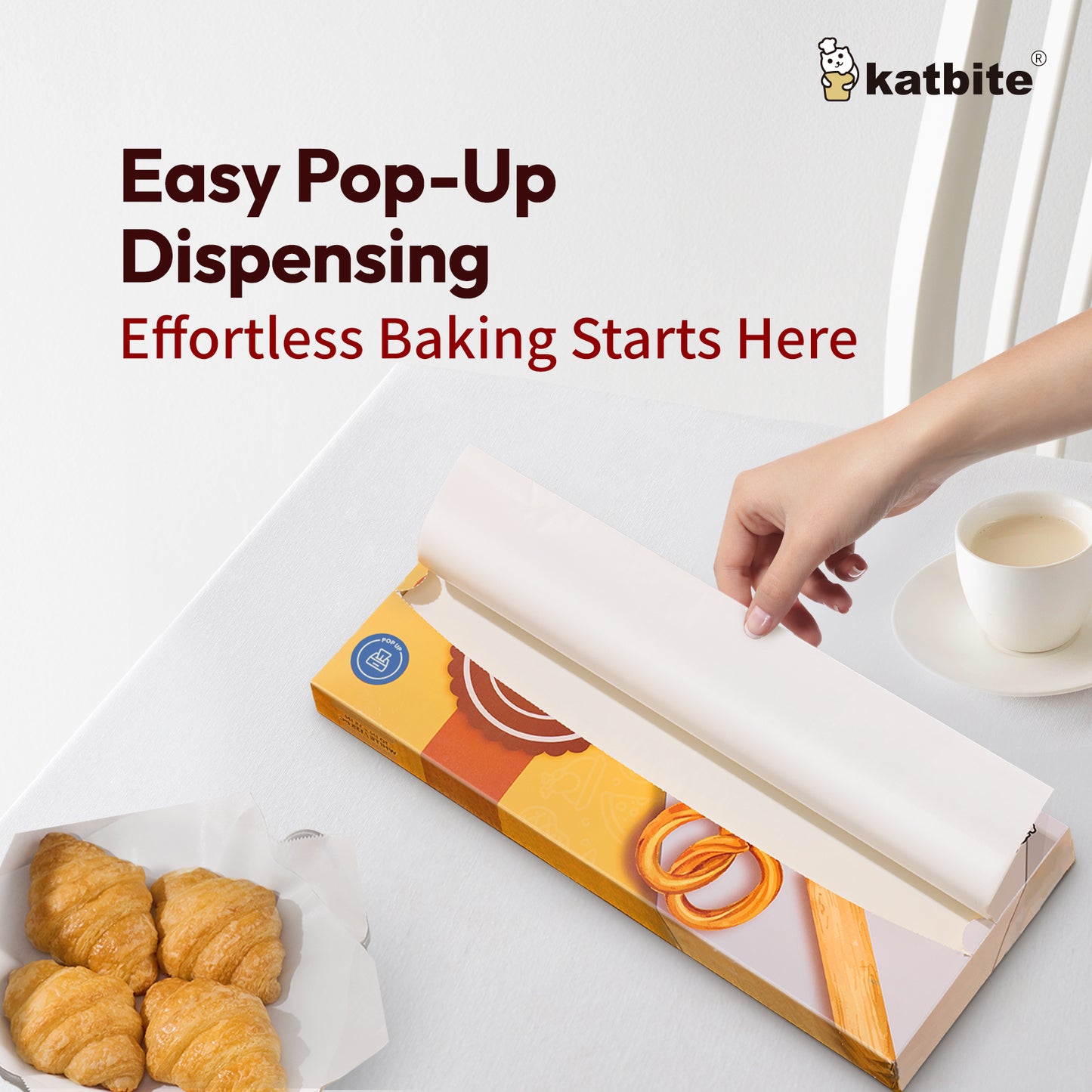 Katbite 200-Count 10x15 Inch Pop-Up Parchment Paper Sheets: Compact, Heavy Duty, Non-Stick