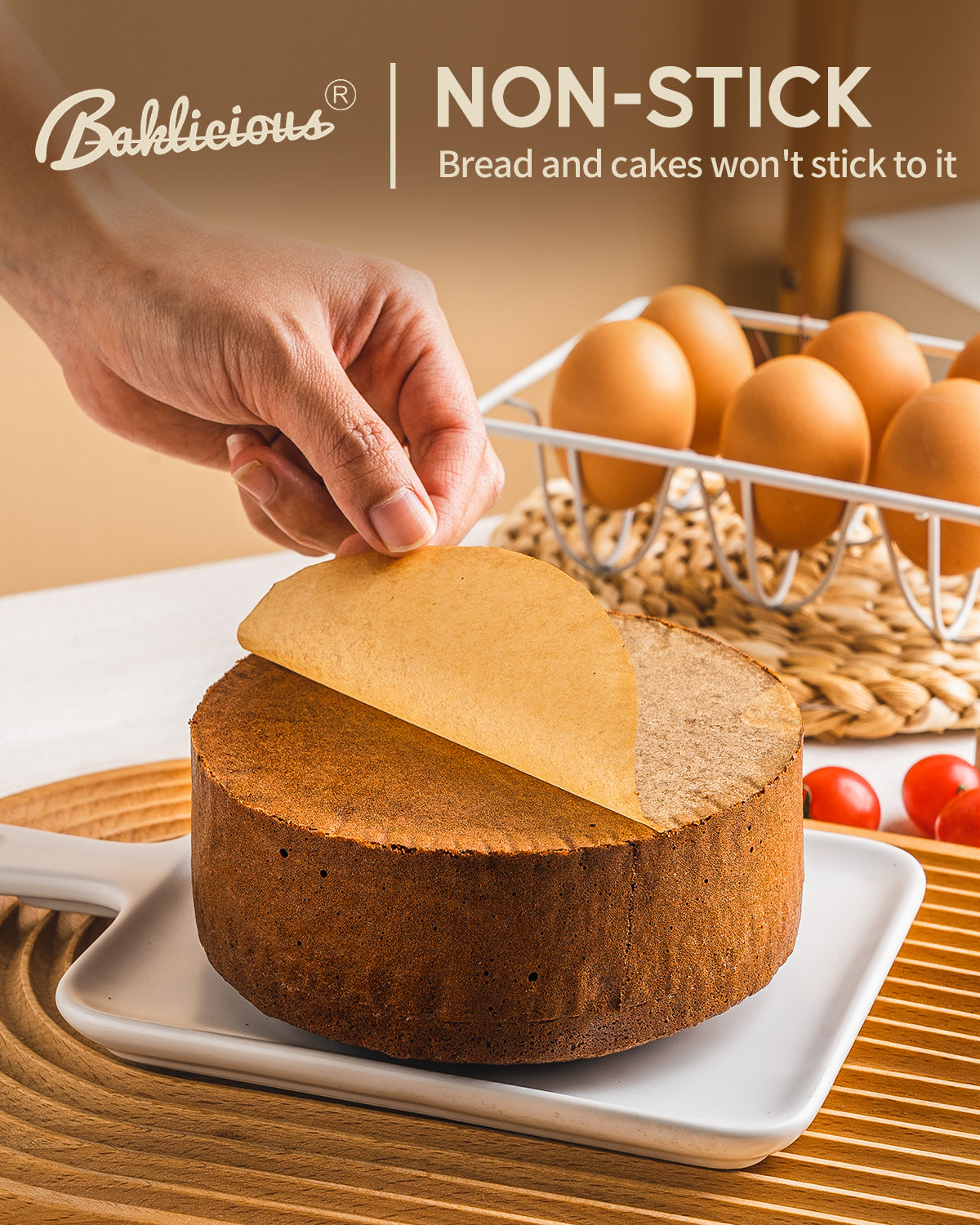Baklicious 250 Count 9 inch Round Parchment Paper, Non-Stick Baking Liners for Cake Pans