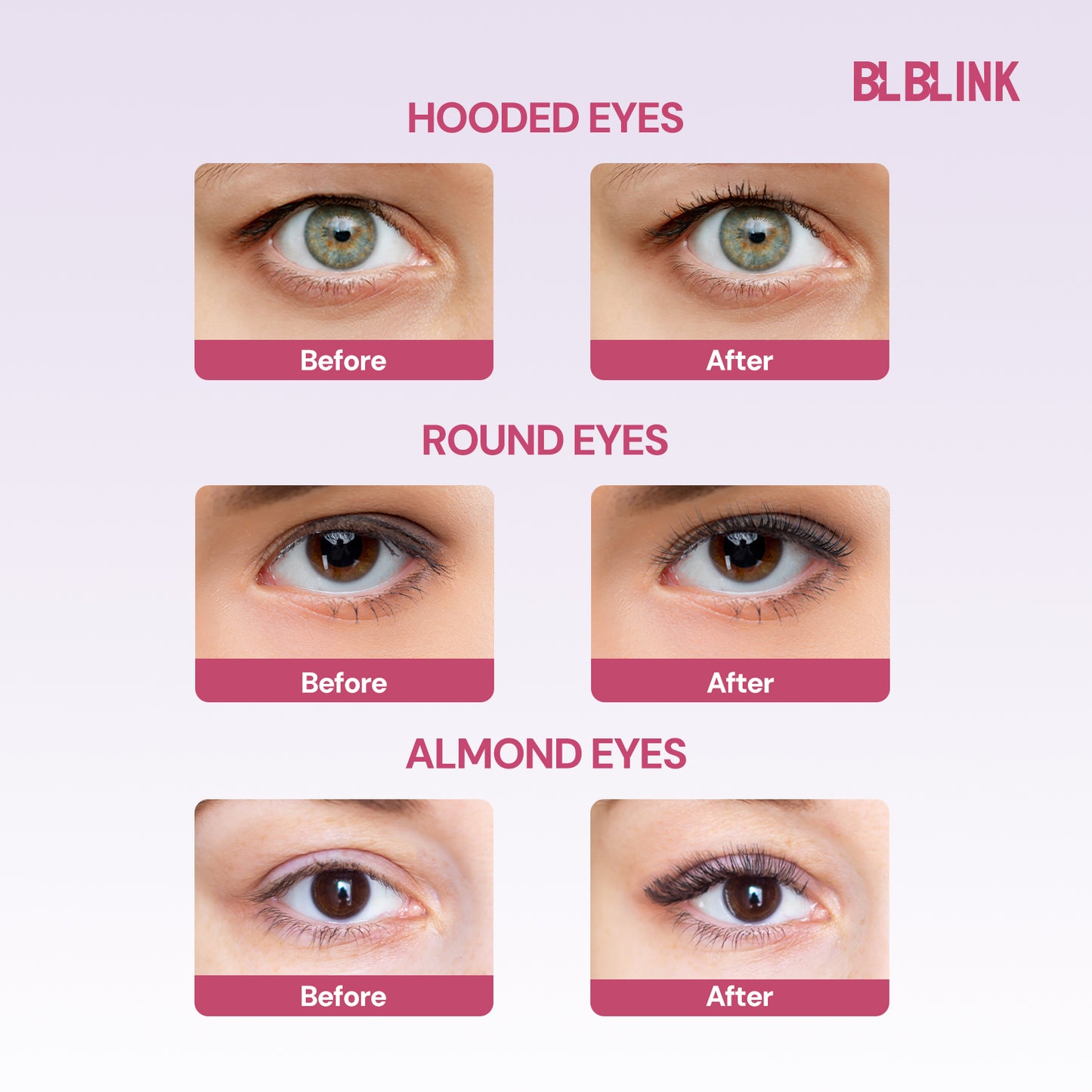BLBLINK White Eyelash Curler – Comb Teeth Design & 2 Extra Silicone Pads for Perfect Curls in Seconds