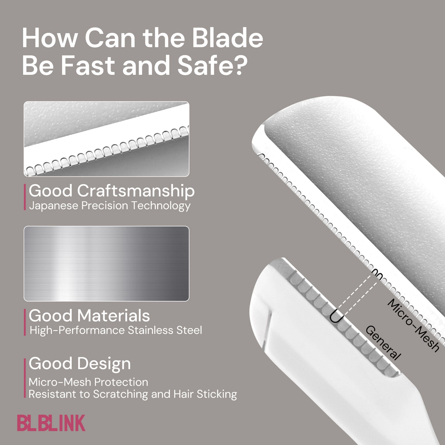 BLBLINK Women Eyebrow Trimmer, 2-Pack Reusable Razor, 15cm Blade Length, Facial Hair Remover