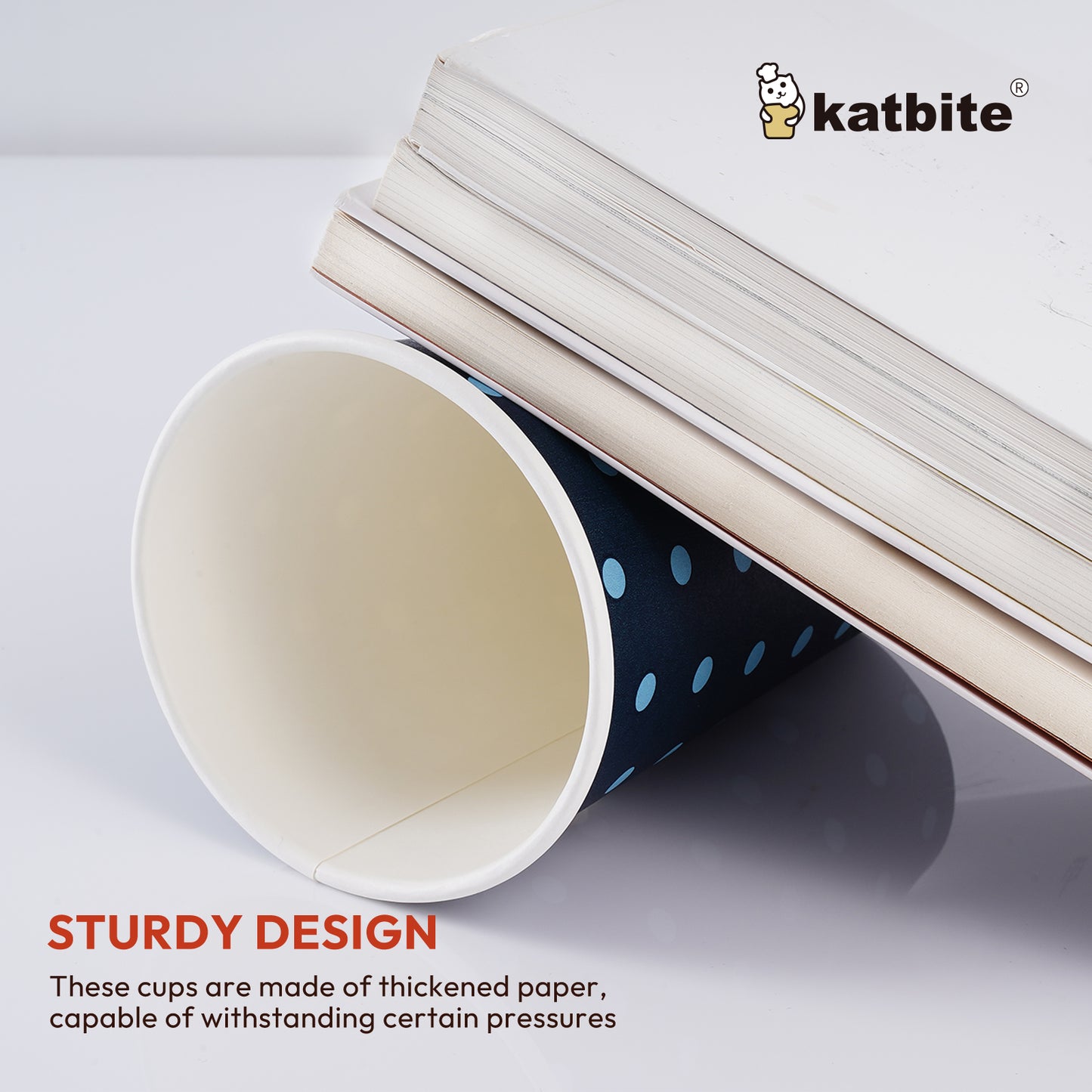 Katbite Biodegradable Eco-Friendly Disposable Paper Cups, 16 oz, 60 Count for Hot/Cold Beverages