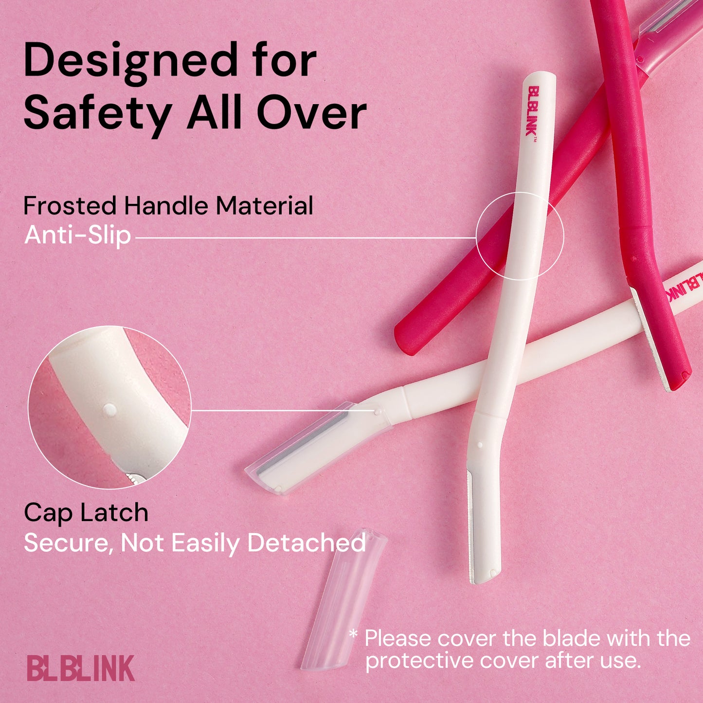 BLBLINK Women Eyebrow Trimmer, 2-Pack Reusable Razor, 15cm Blade Length, Facial Hair Remover