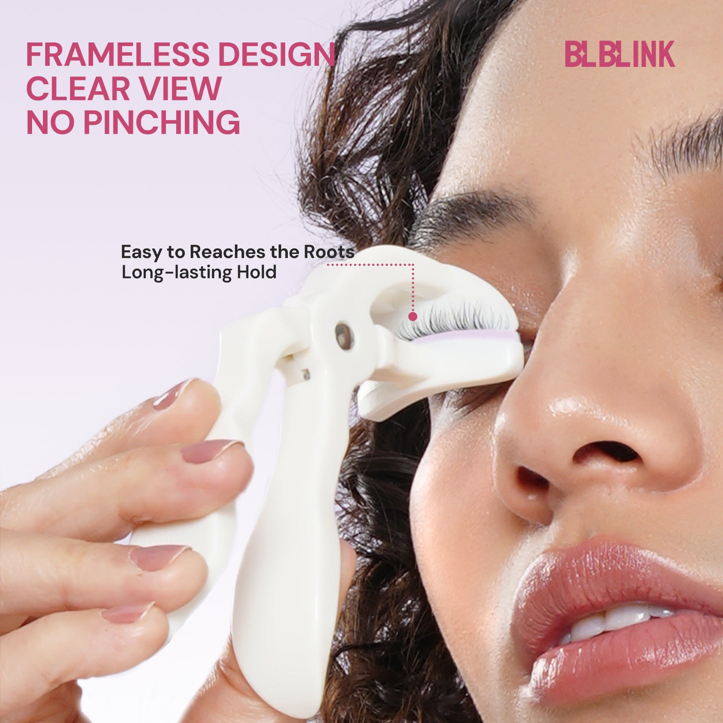 BLBLINK White Eyelash Curler – Comb Teeth Design & 2 Extra Silicone Pads for Perfect Curls in Seconds