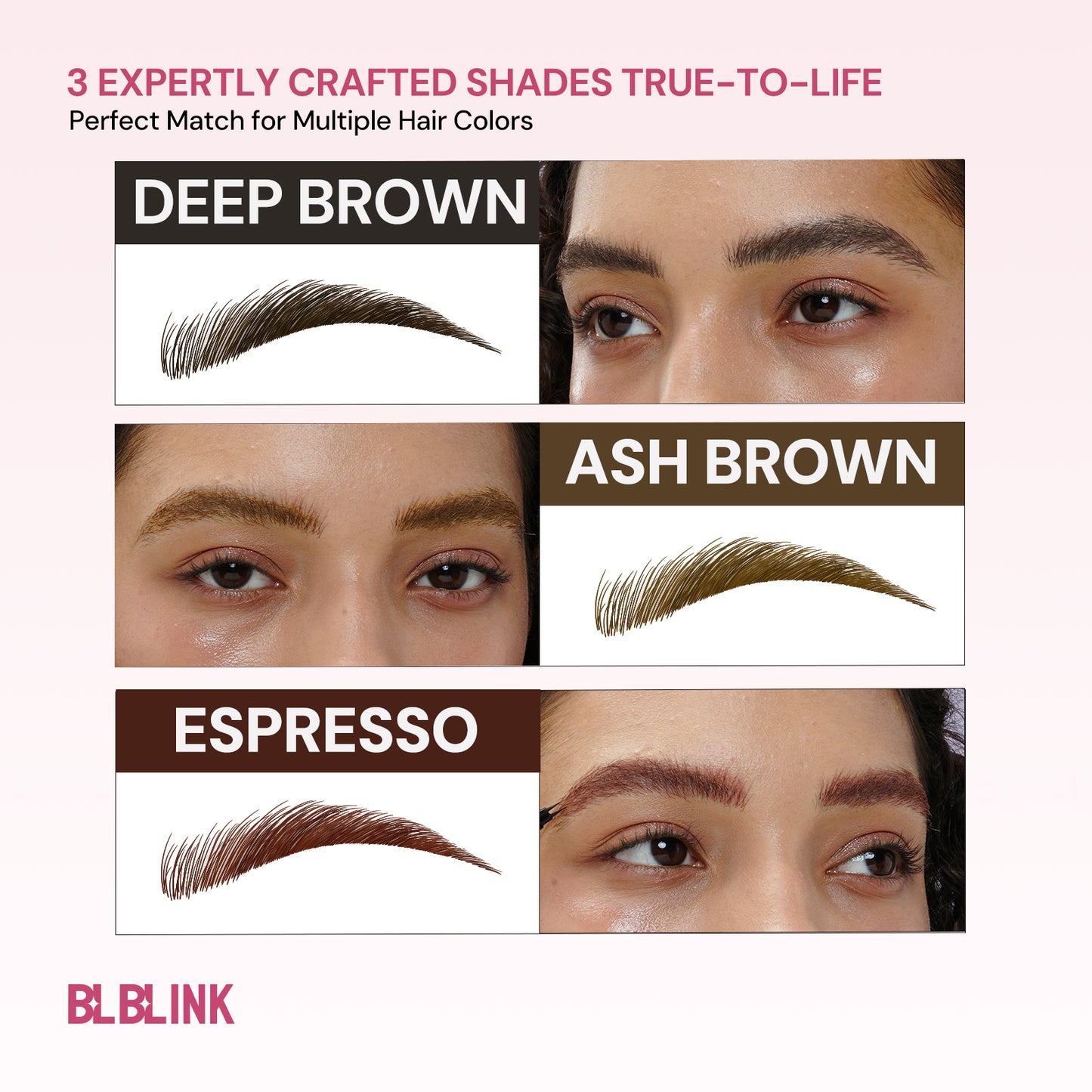 BLBLINK Double Headed Eyebrow Pen 1.5g, Light Grey Brown, 1pcs
