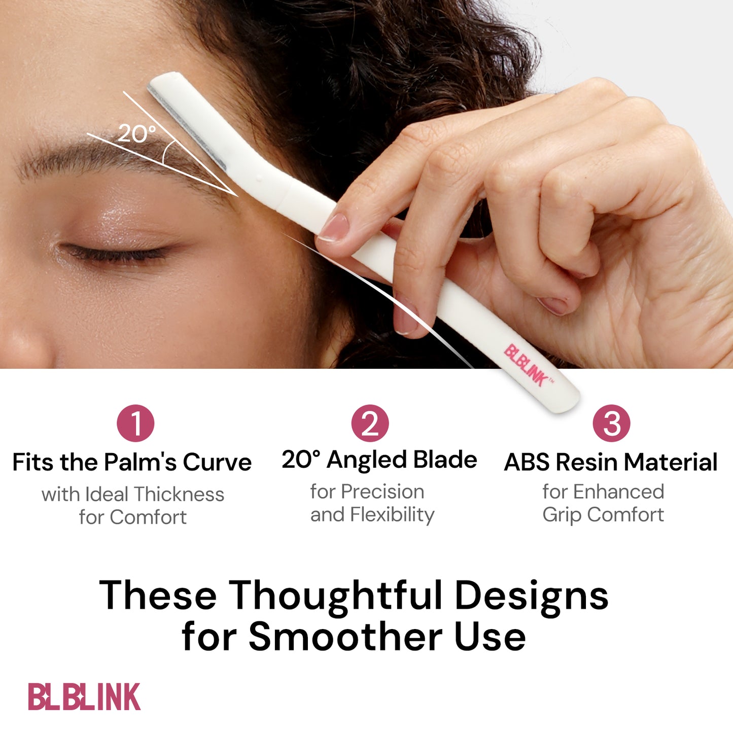 BLBLINK Women Eyebrow Trimmer, 2-Pack Reusable Razor, 15cm Blade Length, Facial Hair Remover