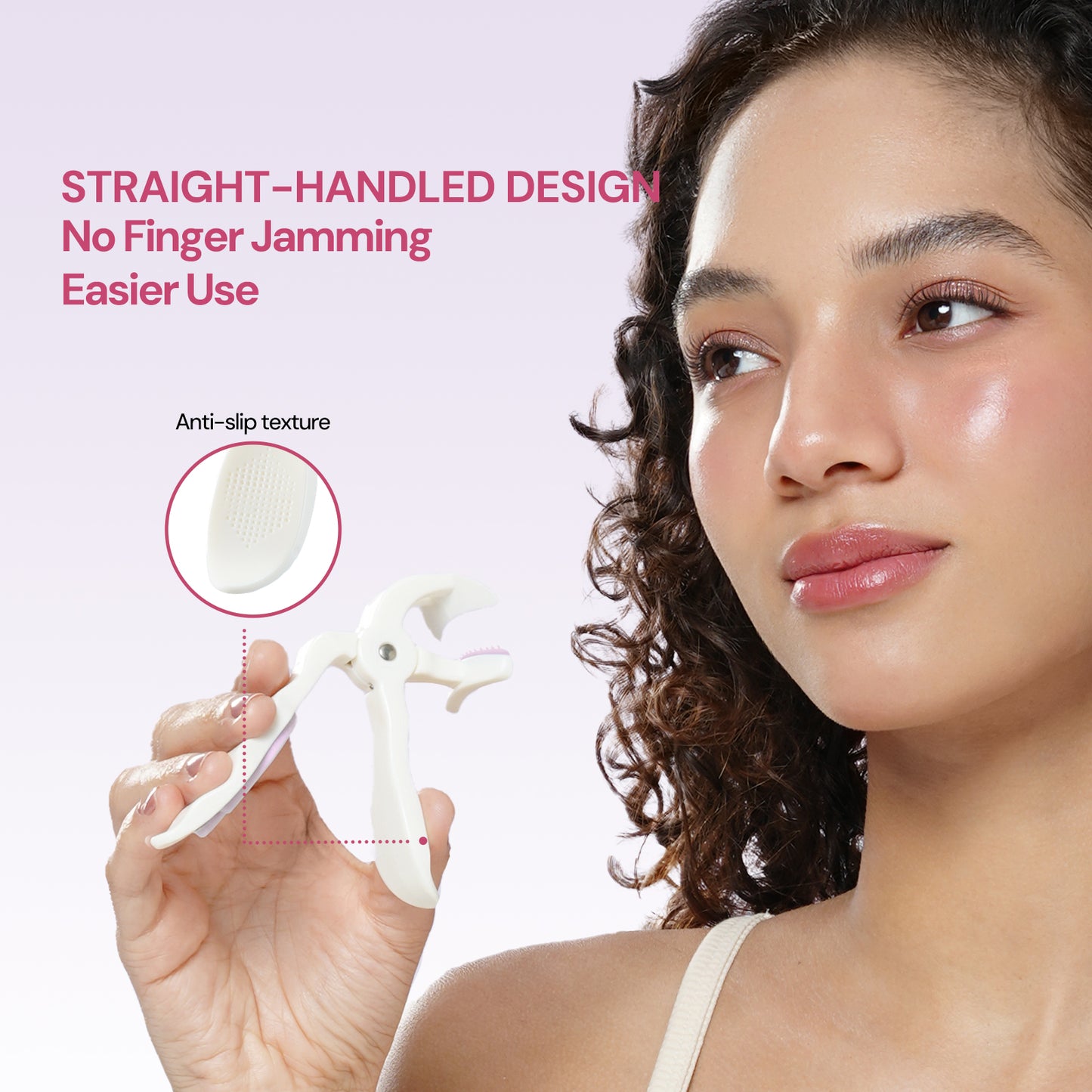 BLBLINK White Eyelash Curler – Comb Teeth Design & 2 Extra Silicone Pads for Perfect Curls in Seconds