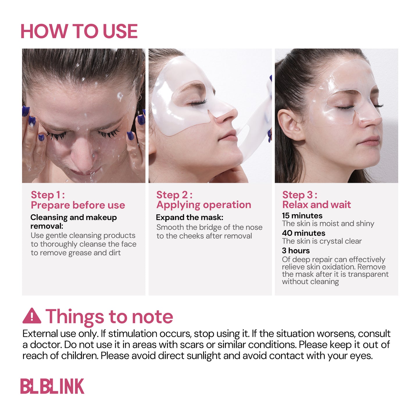 BLBLINK Hydrogel Face Mask, 5-Pack – Cooling Gel Sheet for Deep Hydration, Soothing & Firming, All Skin Types