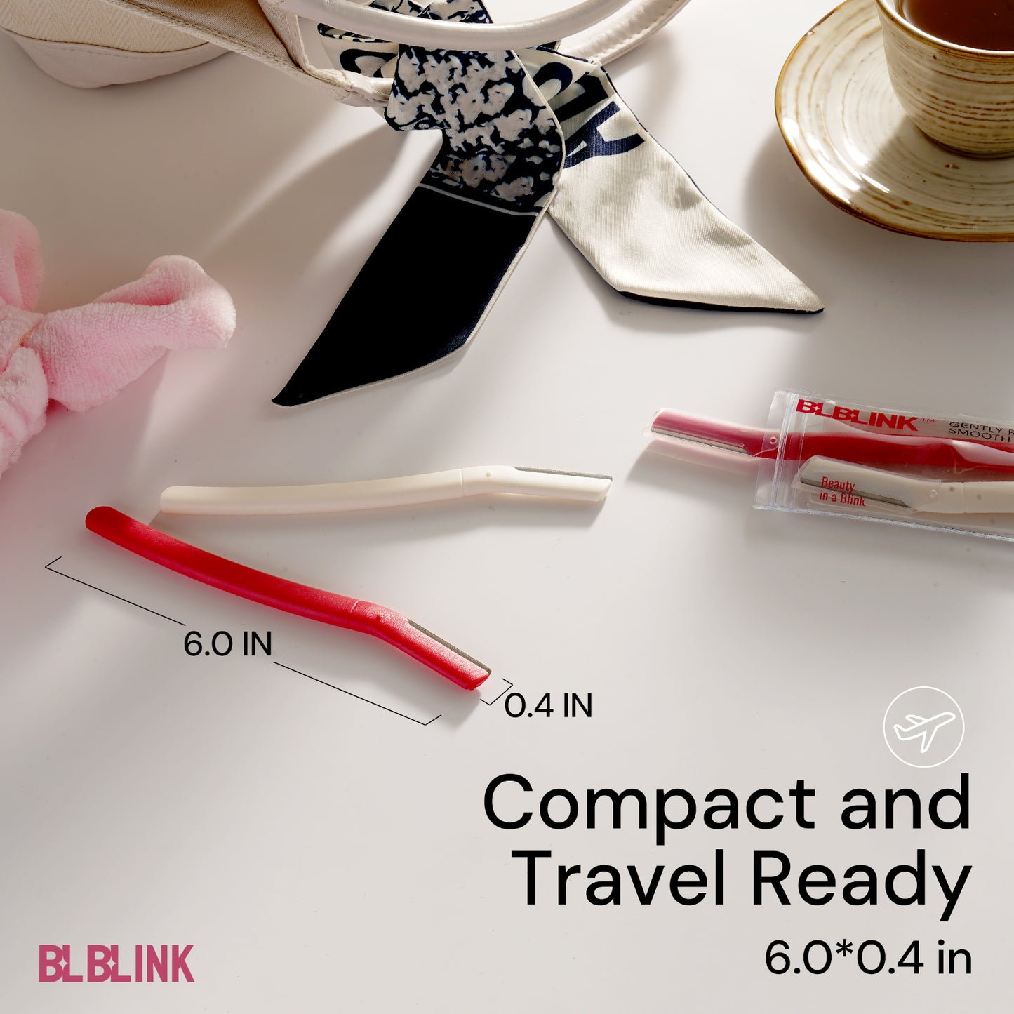 BLBLINK Women Eyebrow Trimmer, 2-Pack Reusable Razor, 15cm Blade Length, Facial Hair Remover