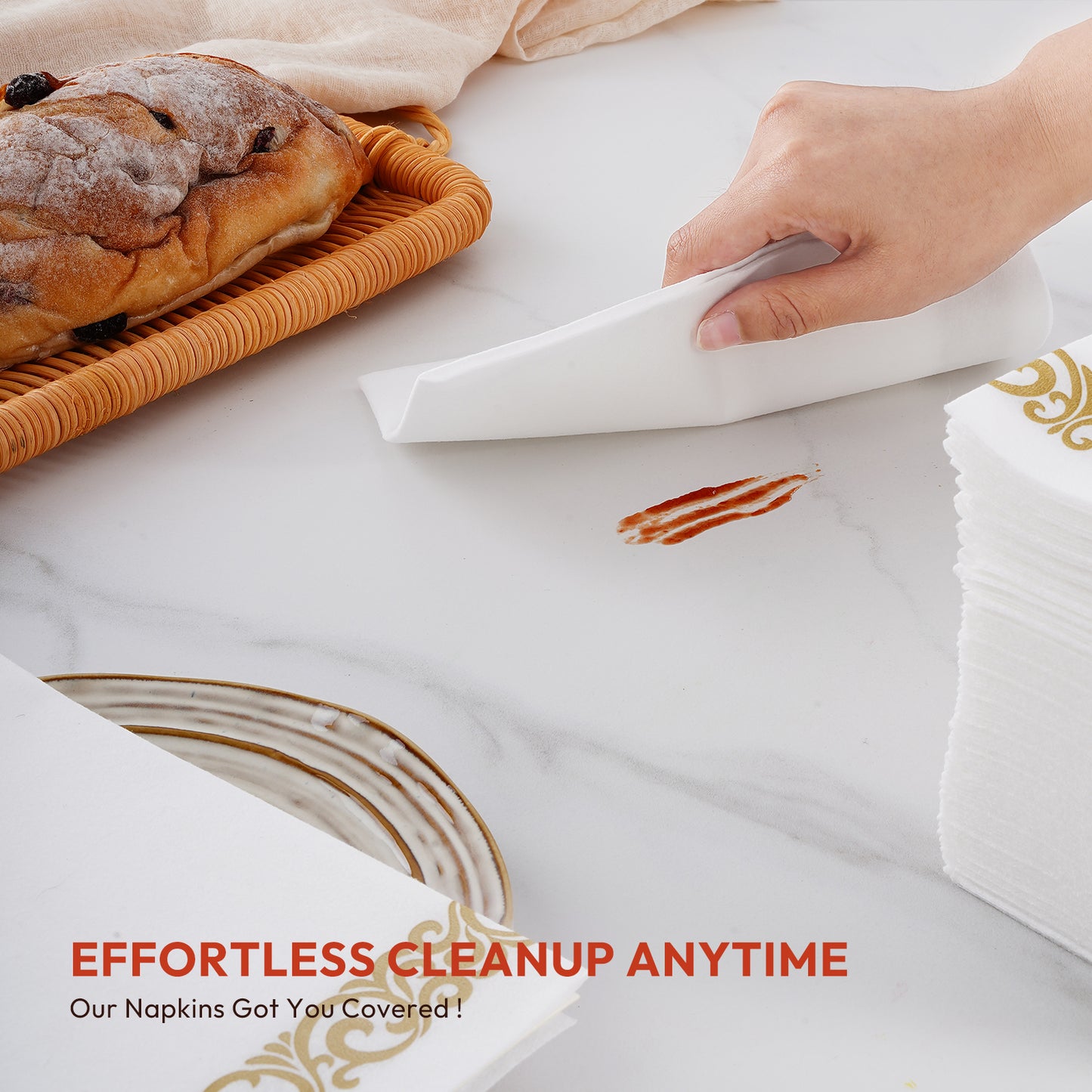 Katbite 50 Pack Gold Paper Napkins, Everyday Decorative Hand Towels Disposable- 8.5x 4-Inches Folded 4.9 stars out of 15 reviews (4.9)| 15 ratings