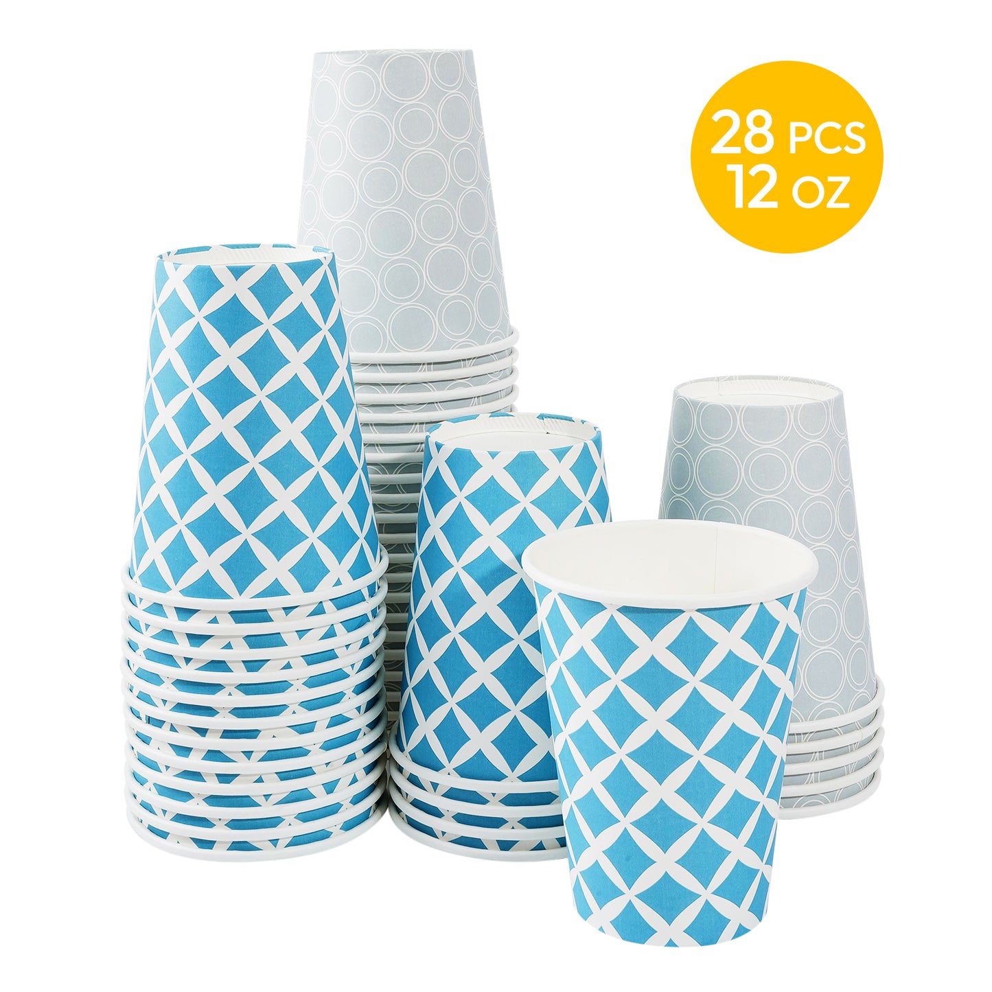 Katbite Disposable Paper Cups Eco-Friendly Biodegradable- Large 12 oz, 28 Count