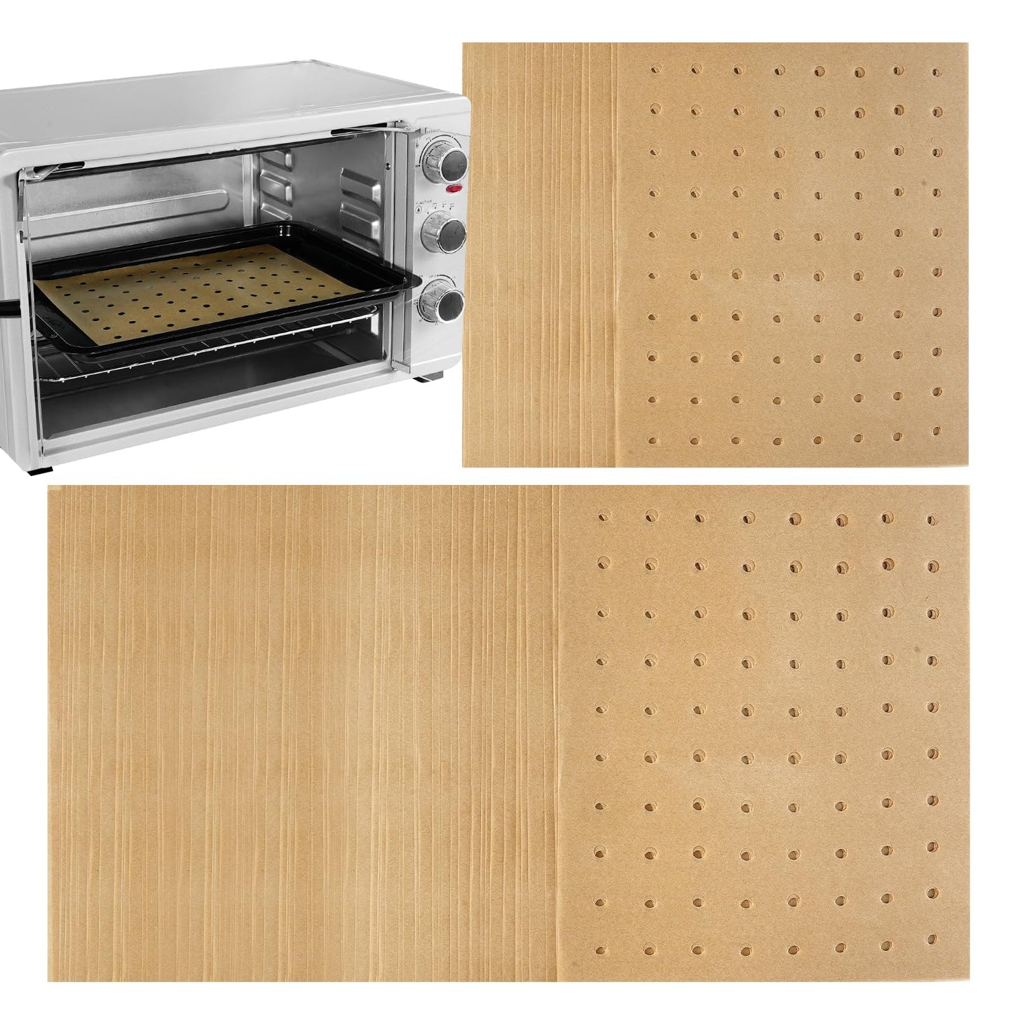 Katbite 180-Pack 9x11" Perforated Air Fryer Parchment Paper Liners – Disposable Basket Liners