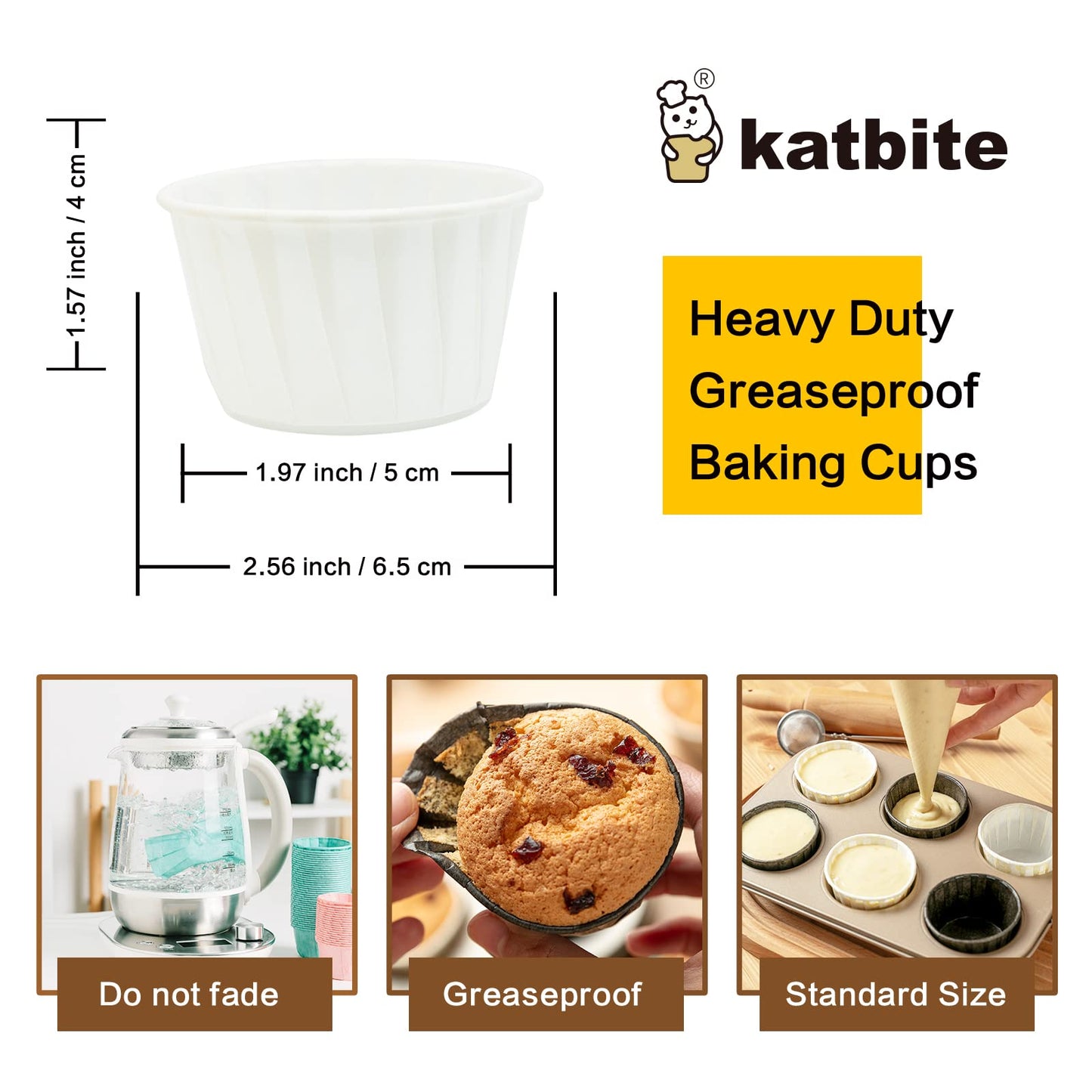 katbite Paper Muffin Cases, Pack of 150 Cupcake Moulds