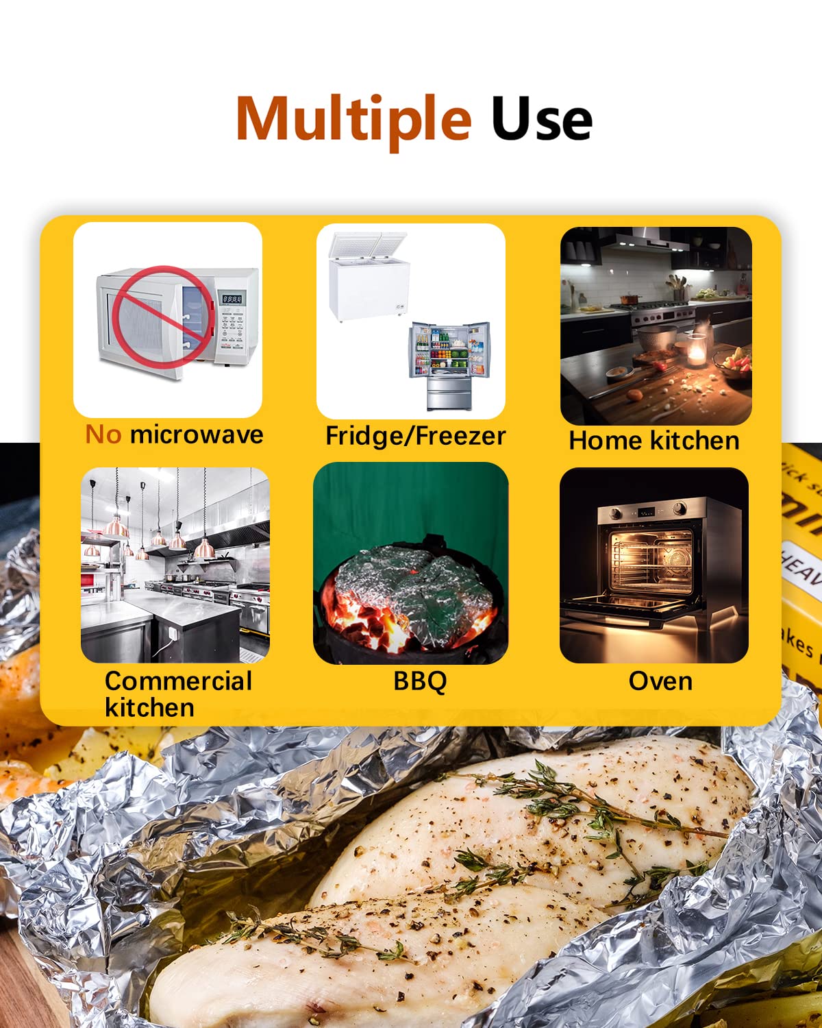 Katbite Heavy Duty Aluminum Foil 30 Micron Thick Strong Heavy Duty Foil Aluminum Roll Food Wraps,18 inch,525 Square Feet