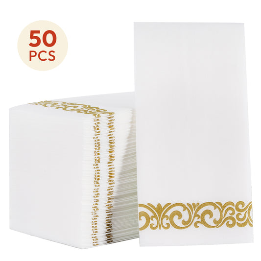 Katbite 50 Pack Gold Paper Napkins, Everyday Decorative Hand Towels Disposable- 8.5x 4-Inches Folded 4.9 stars out of 15 reviews (4.9)| 15 ratings