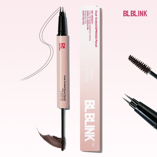 BLBLINK Dual-Ended Eyebrow Pencil, Strong Coffee Color, 1.5g, 1-Pack