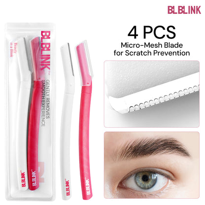 BLBLINK Women Eyebrow Trimmer, 2-Pack Reusable Razor, 15cm Blade Length, Facial Hair Remover