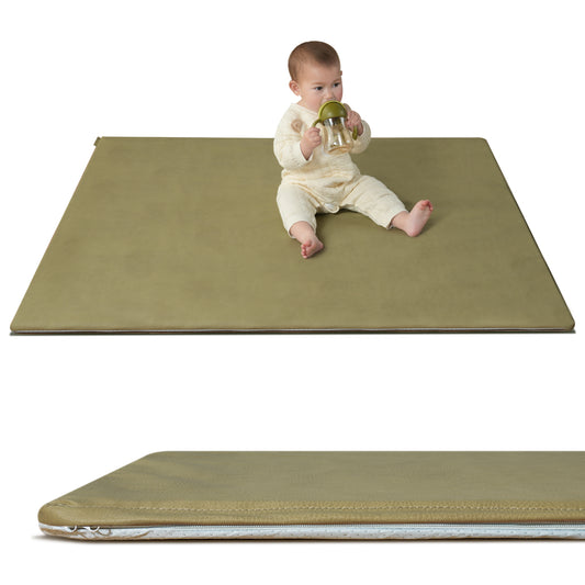 50x50 Baby Play Mat - Extra Thick Waterproof Vegan Leather, Soft and Easy-to-Clean Floor Mat for Crawling & Play