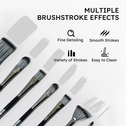 Fantastory Acrylic Paint Brush Set, 24 Pcs Variety Soft Nylon Art Brushes with Canvas Case