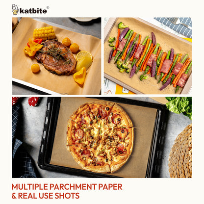 Katbite Unbleached Parchment Paper Sheets - Heavy Duty, Non-Stick, Full Pack 12x16 inch 220PCS