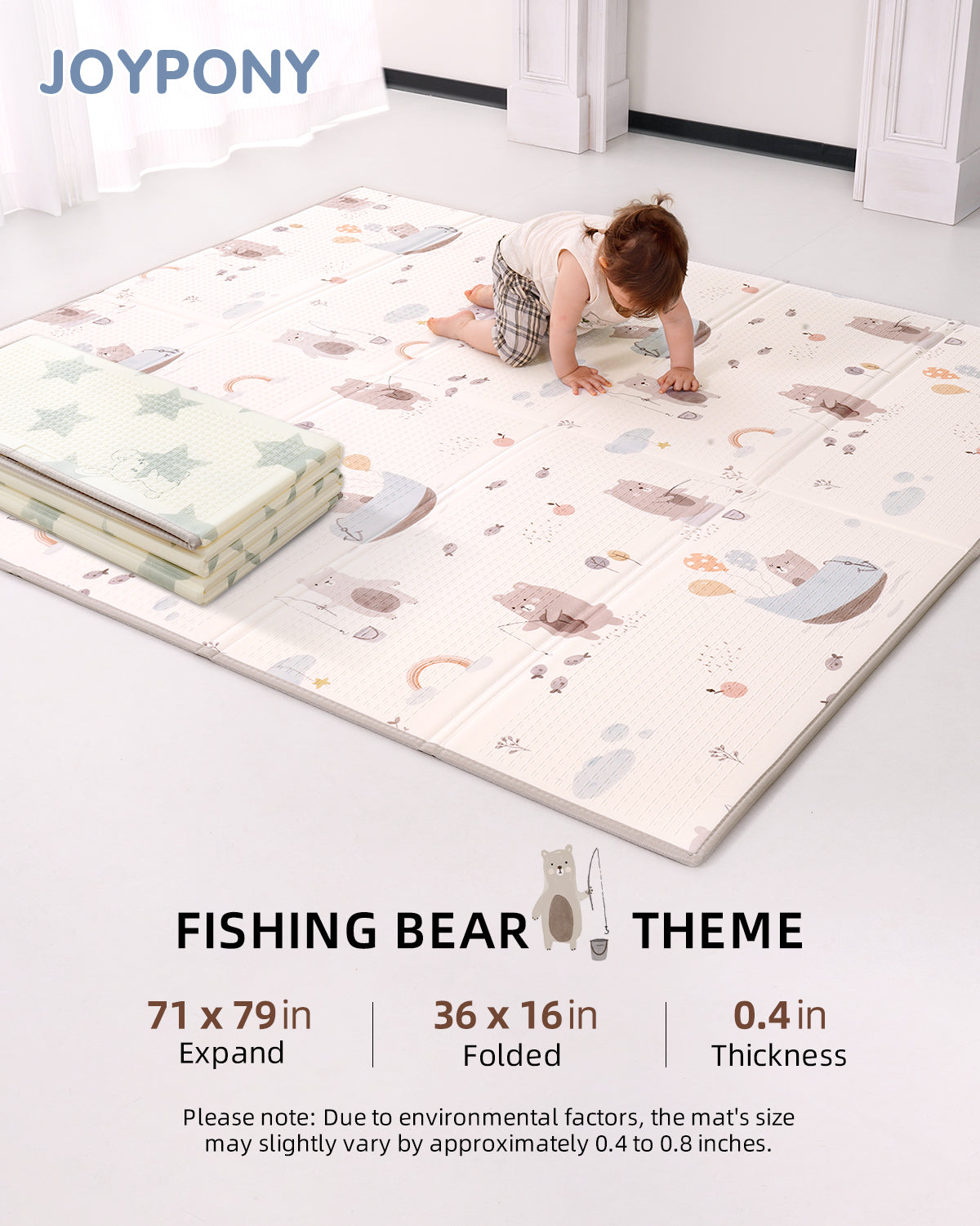 Joypony 79 x 71 inch Tear Baby Play Mat