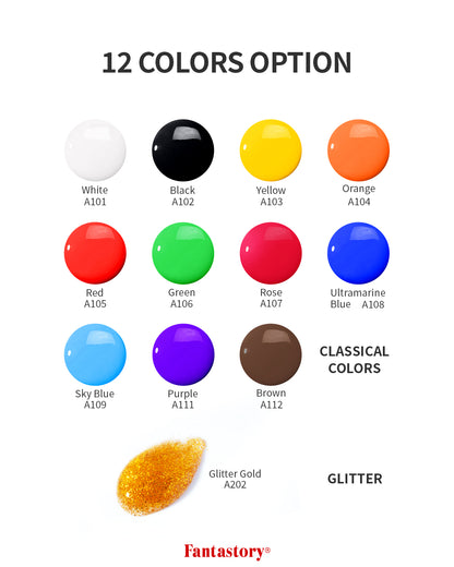 Fantastory Tempera Paint for Kids 12 Colors (8.4 oz Each) Washable Tempera Paint, Kids Poster Paint Sponge Painting, Non-Toxic Kids Paint Finger Paints Hand Paints Bottles Gifts