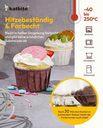 Katbite 150PCS Multi- Color Parchment Cupcake Liners Christmas Cupcake Liners Muffin Baking Liners