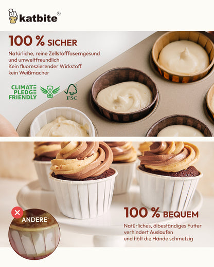 Katbite 150PCS Multi- Color Parchment Cupcake Liners Christmas Cupcake Liners Muffin Baking Liners