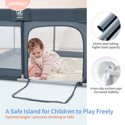 Joypony Baby Playpen with Mat, Large Playpen for Babies and Toddlers, 50 x 50 x 27 inches, Unisex