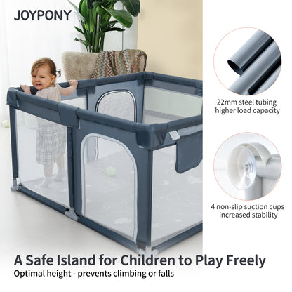 Joypony Baby Playpen with Mat, Large Playpen for Babies and Toddlers, 50 x 50 x 27 inches, Unisex