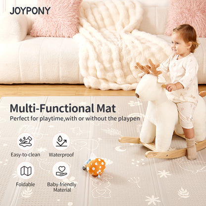 Joypony Baby Playpen with Mat, Large Playpen for Babies and Toddlers, 50 x 50 x 27 inches, Unisex