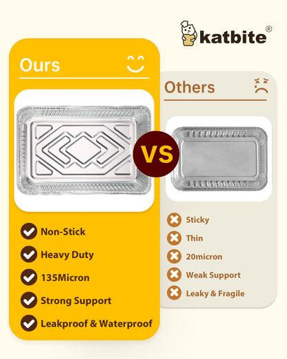 Katbite 21"x13" 20-Pack Extra Heavy Duty Aluminum Foil Pans, Full Size Disposable Deep Roasting Pans