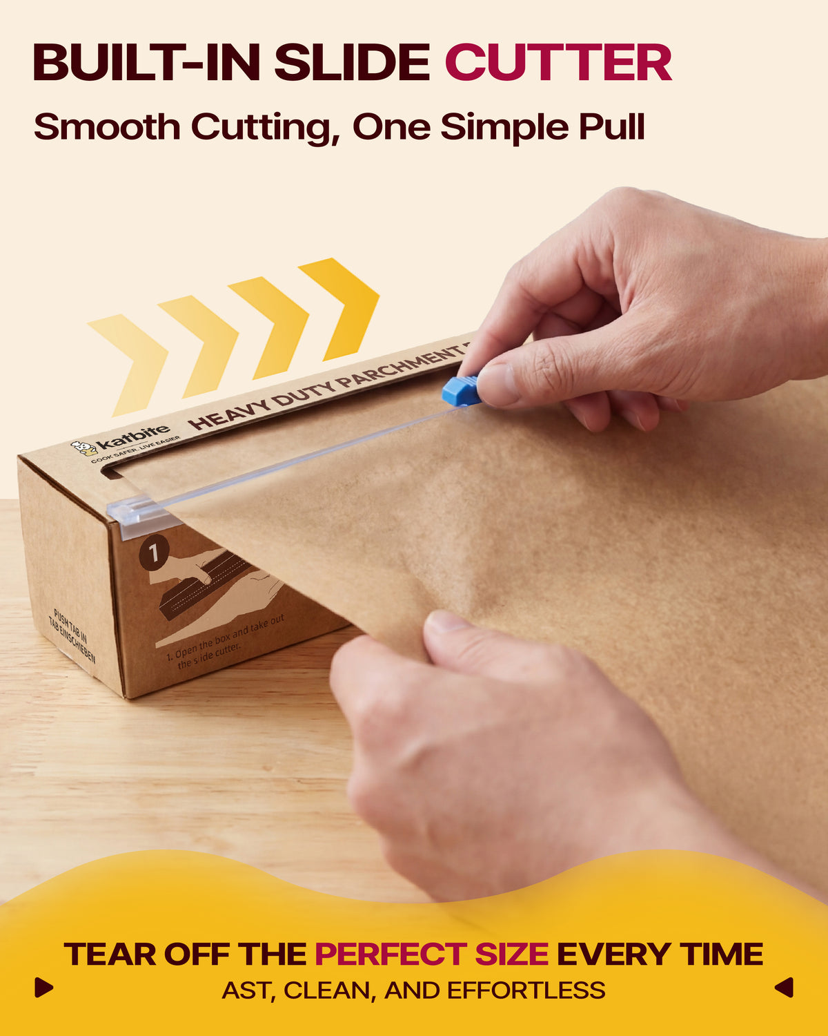 Katbite Heavy Duty Parchment Paper Roll, Non-Stick Unbleached Baking Paper, 15 in x 210 ft, 260 Sq Ft, Brown,2-Pack
