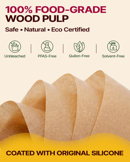 Katbite Heavy Duty Parchment Paper Roll, Non-Stick Unbleached Baking Paper, 15 in x 210 ft, 260 Sq Ft, Brown,2-Pack