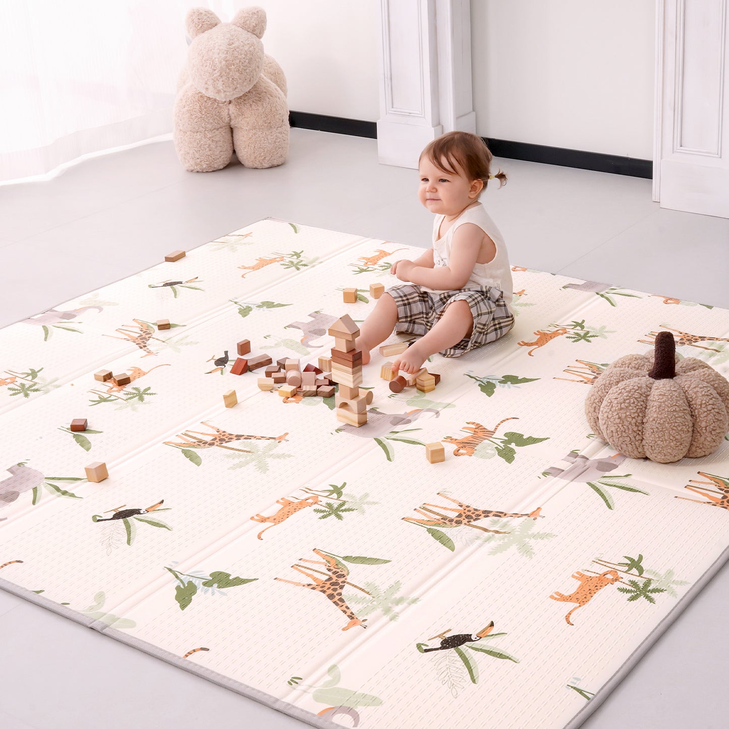 Joypony 79 x 71 inch Green Tree Baby Play Mat