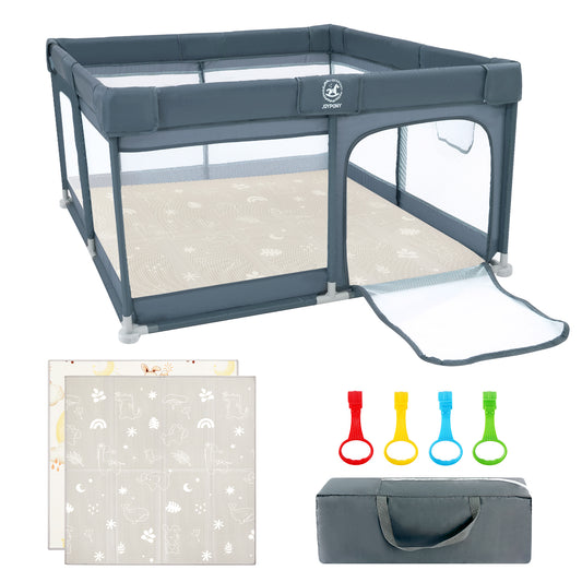 Joypony Baby Playpen with Mat, Large Playpen for Babies and Toddlers, 50 x 50 x 27 inches, Unisex