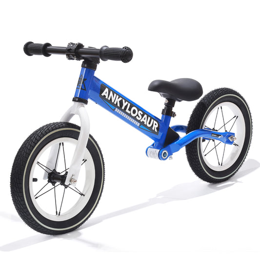 ANKYLOSAUR Lightweight 12" Aluminum Balance Bike for 2-5 Yr Olds, Unisex No-Pedal Trainer, Blue