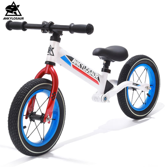 ANKLOSAUR No Pedal Balance Bike, 12" Toddler Bicycle with Adjustable Seat Height Ages 2-5