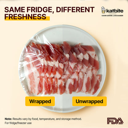 Katbite Plastic Wrap Roll, 18 in x 2000 ft (3000 sq ft), Clear Food Wrap, With Removable Slide Cutter