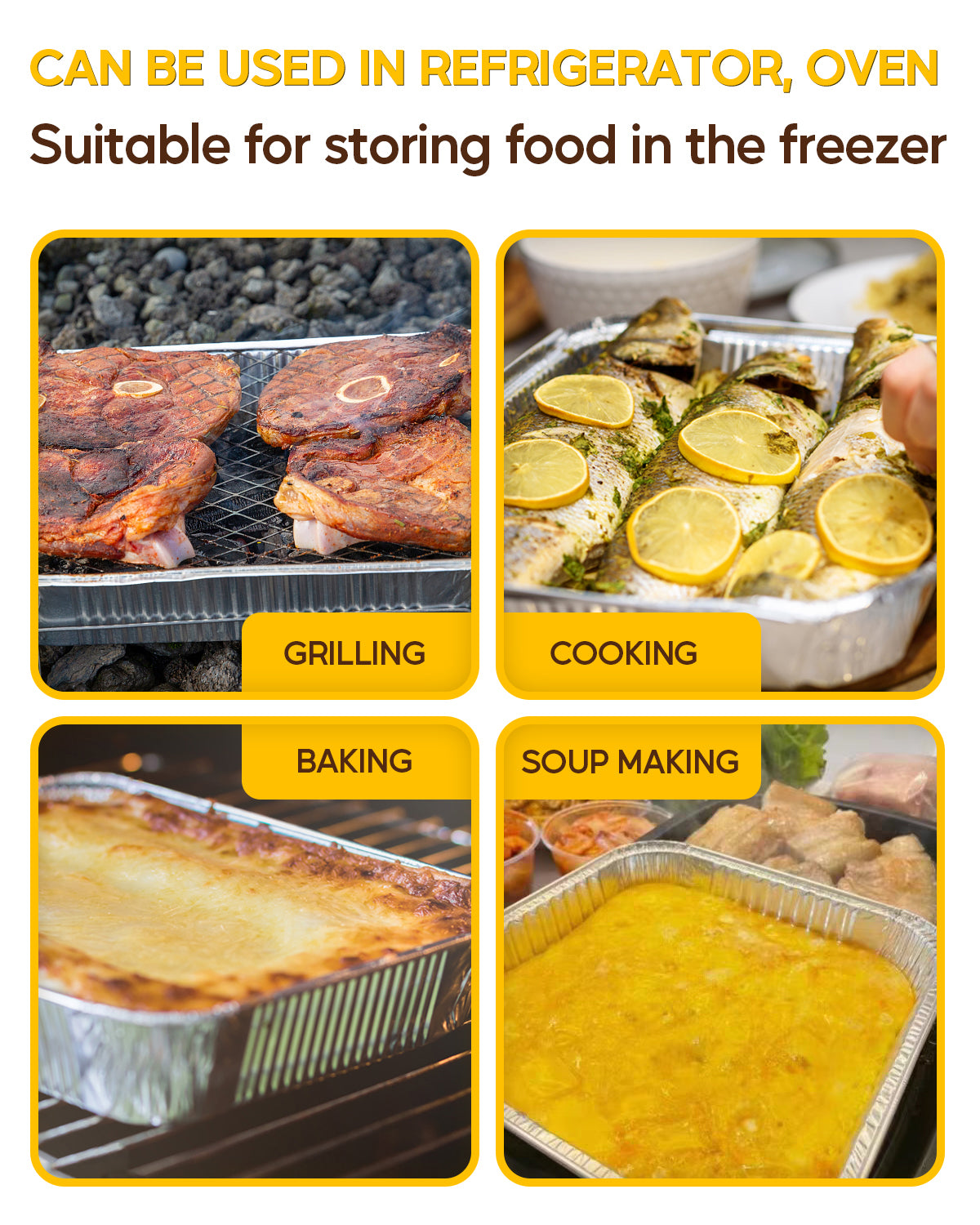 Katbite 21"x13" 20-Pack Extra Heavy Duty Aluminum Foil Pans, Full Size Disposable Deep Roasting Pans